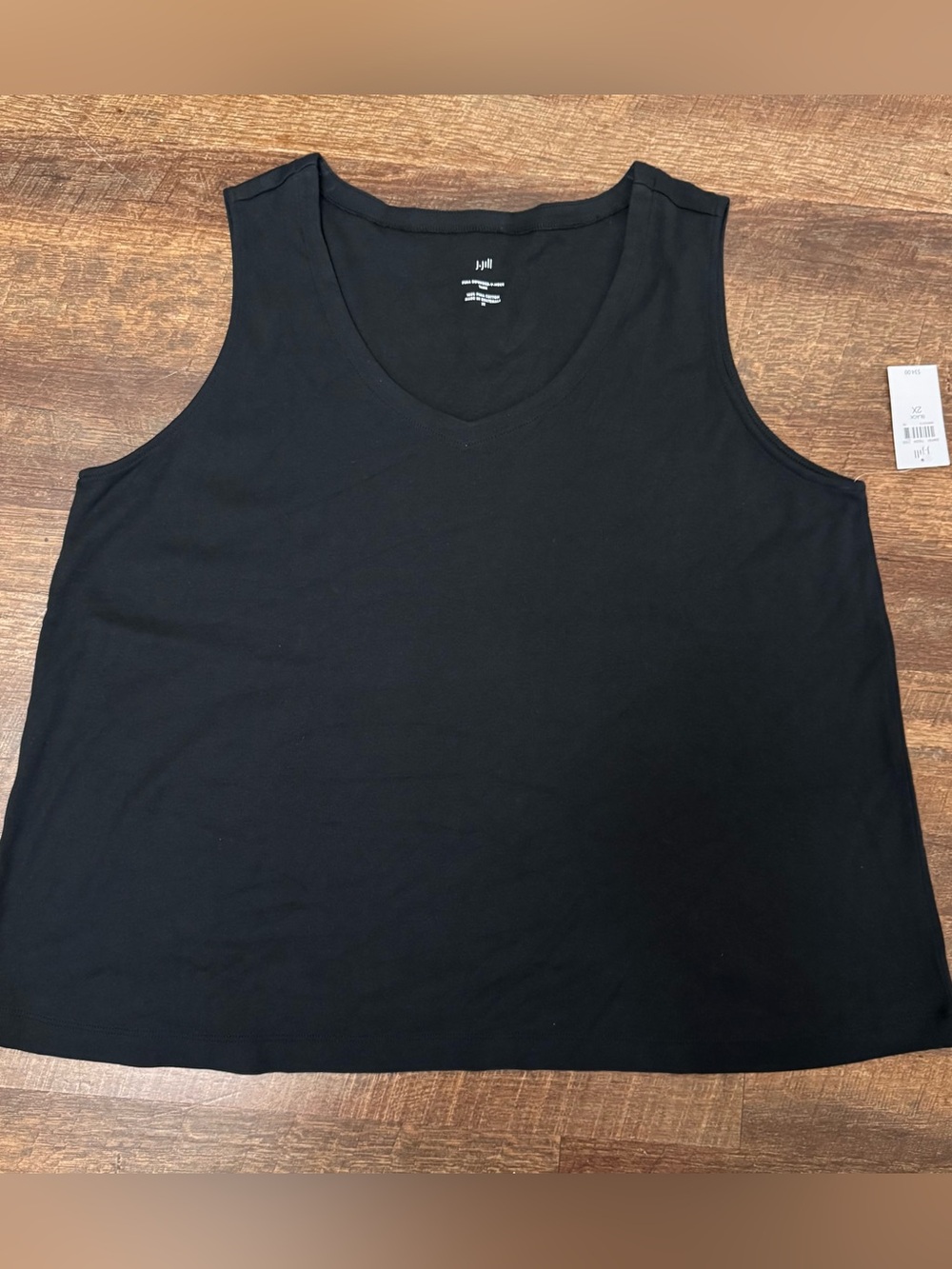J. Jill Pure Jill Black Pima Cotton Tank Top 2X NWT Soft Stretch Sleeveless